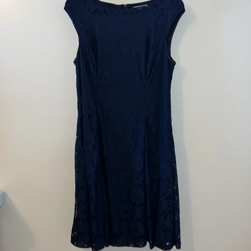 American Living Navy‎ Blue Midlength dress   EUC